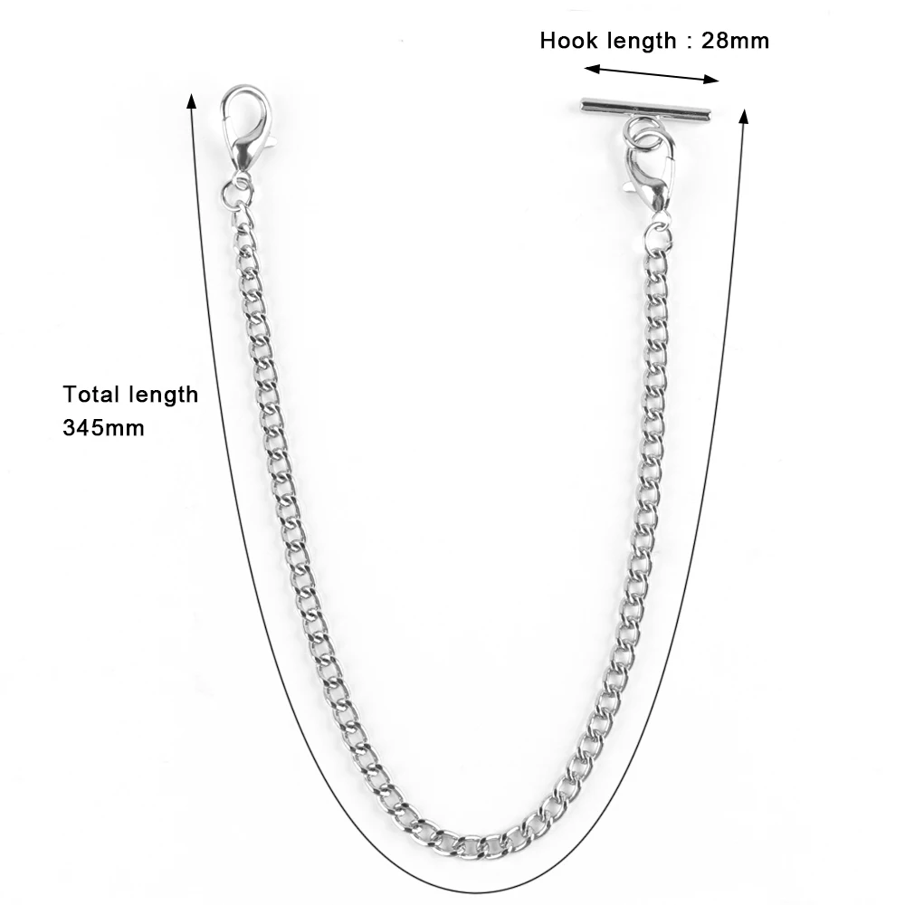 Fashion Silver/Gold Pocket Watch Chain Denim T Chain Pocket Watch Tool Accessories 34.5cm Chain