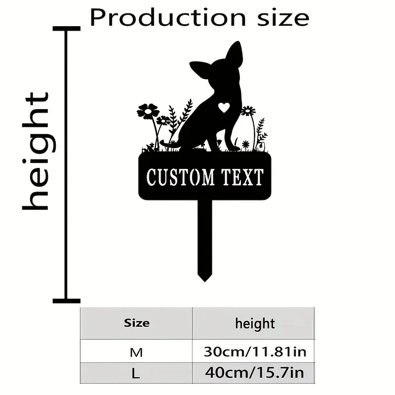 Personalized Chihuahua Pet Memorial Metal Stake Custom Name Outdoor Garden Decor Sympathy Gift for Dog Owners