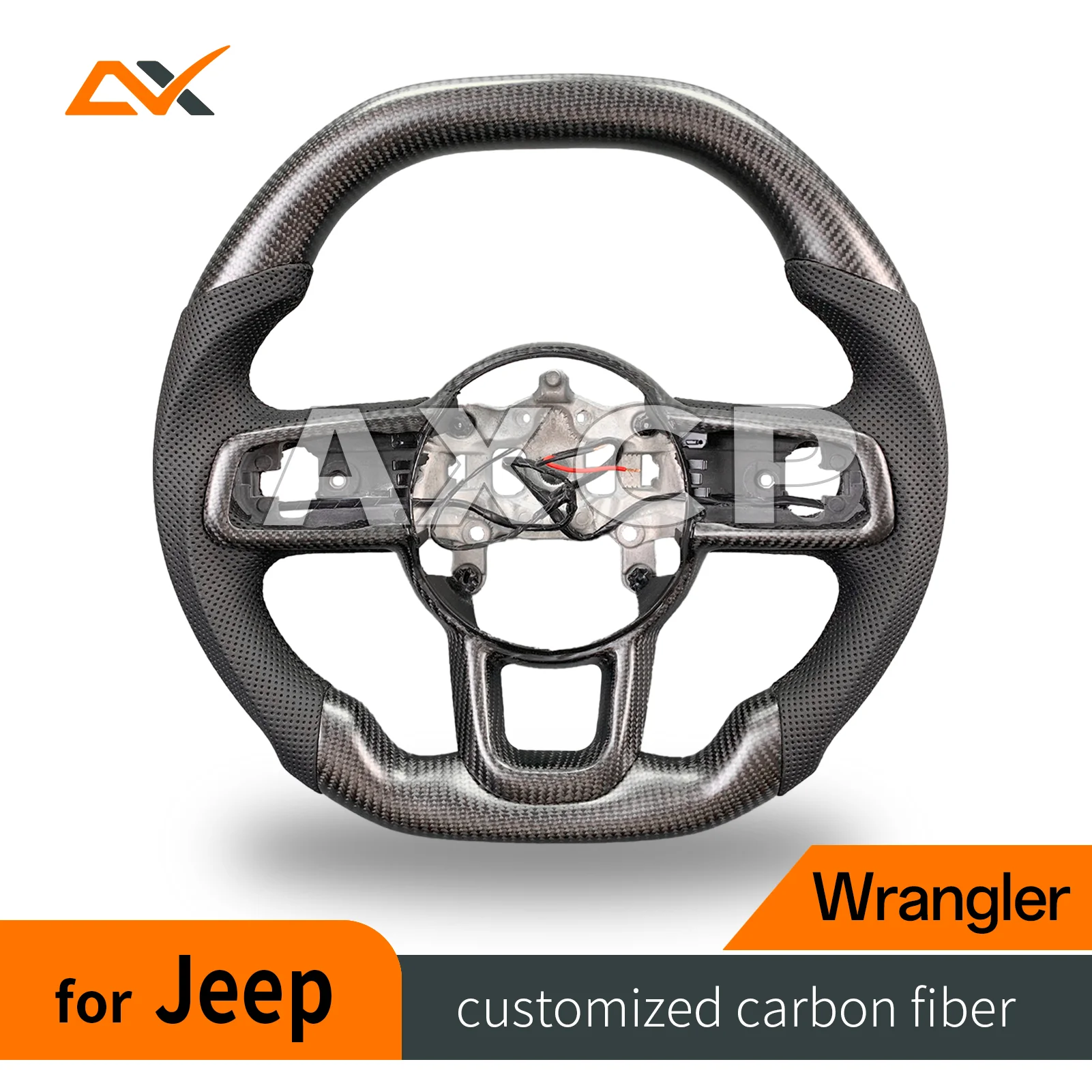

Customized carbon fiber steering wheel For Jeep Grand Cherokee Wrangler JK JL XJ Gladiator Renegade Trackhawk
