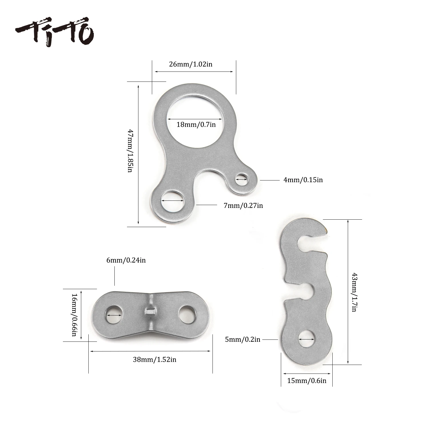 TiTo Titan Legierung Wind Seil Widerstand Regler Schnalle Camping Kabel Spann Outdoor Baldachin Zelt Einstellbare Länge Schnalle