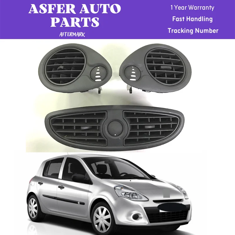 Ventilation Grille For Renault Clio 3 Middle Right Left Complete Set 3 Pcs OEM 7701208585 7701061207 7701061212