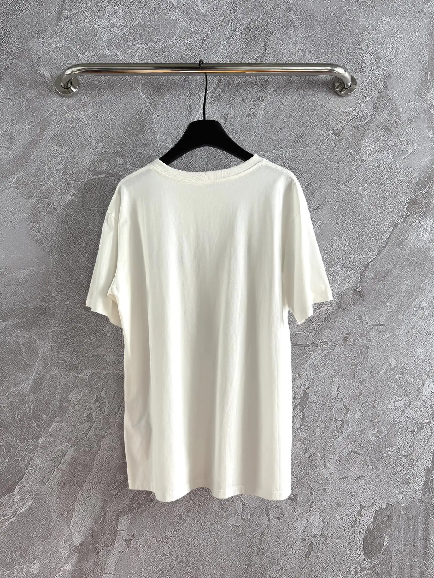 

2025 Summer New Women's White Round Neck Pure Cotton T-shirt Printed High Quality Short Sleeve Top F03