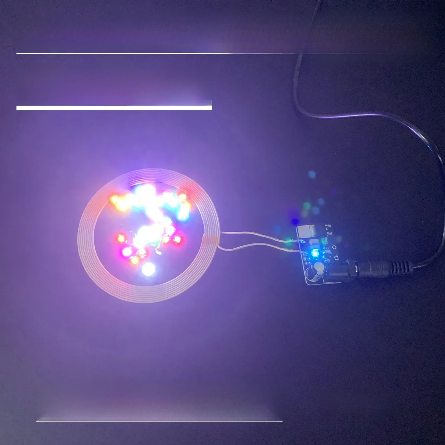 [alimentation sans fil 0-150mm] bobine émetteur DC 24V récepteur LED sans fil éclairage lumineux bricolage Robots Lego modèle Gundam