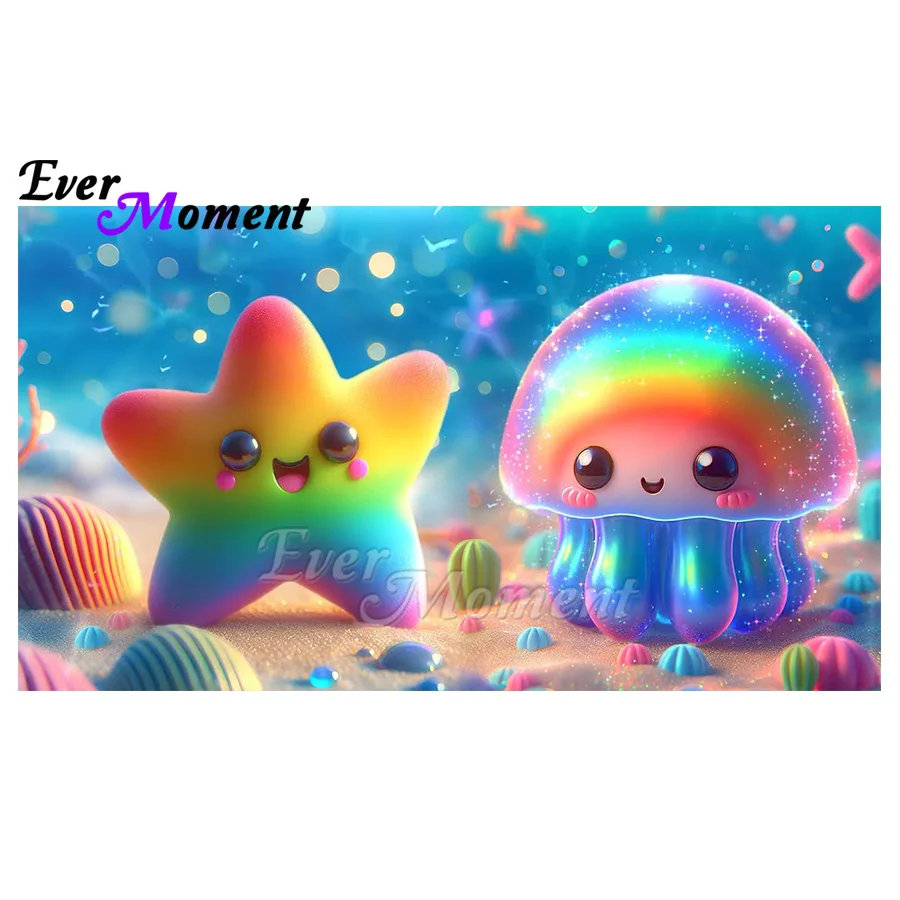 

Наборы для подводной алмазной живописи, светящиеся медузы, сделай сам, 5D, полная дрель, алмазные художественные наборы для дома, настенный декор в виде морской звезды, подарки ASF3087