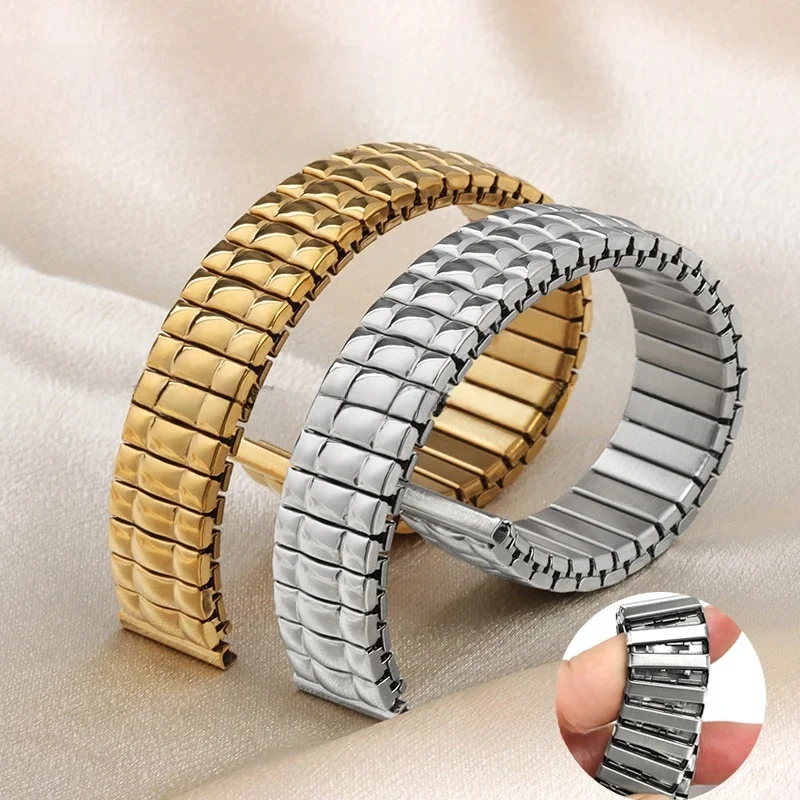 12mm 14mm 16mm 18mm 20mm Stretch Expansion Edelstahl Uhr Band Strap Metall Elastische Gürtel zubehör Männer Frauen Armbänder