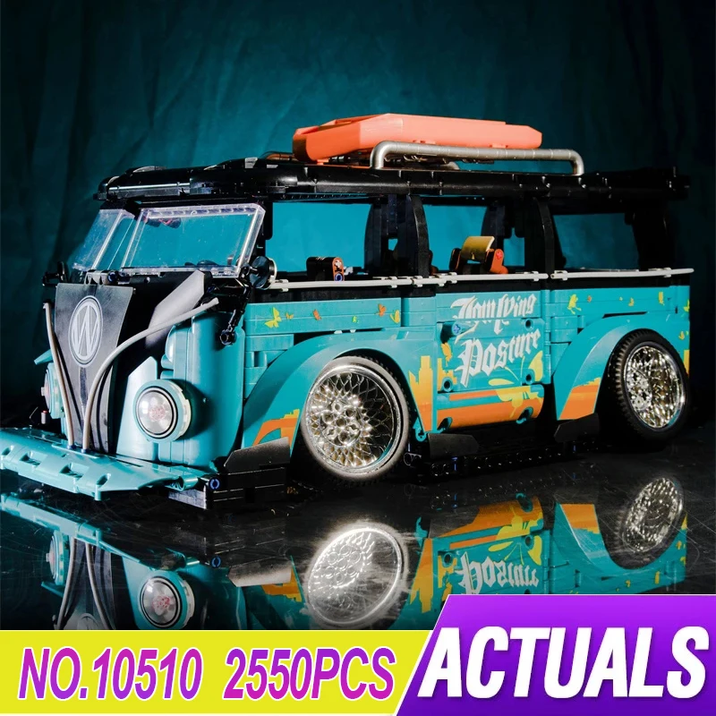 

KBOX 10510 Blue T1 CAMPER VAN Car Model 2550pcs Building Blocks Bricks Model Children's Puzzle Toy Birthday Gift