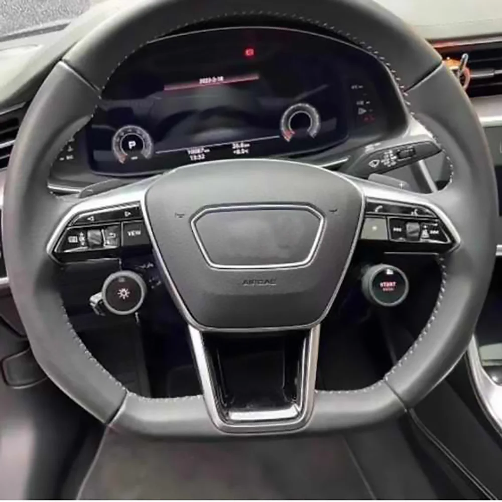 

wooden R8 steering wheel LCD button for Audi Q3 Q5 Q7 S4 RS4 A4 A5 A6 A7 B9 C8 allroad avant 2016-2021 Control LCD knob button