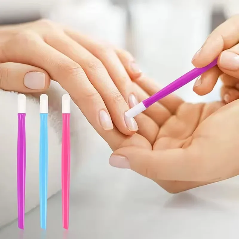 10 sztuk gumowy końcówka do skórek popychacz do skórek narzędzie do usuwania martwego naskórka do paznokci Manicure Art Salon kolor losowo — zdjęcie 2