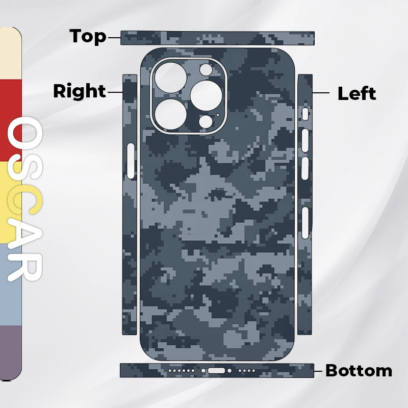 Command the Camo, Navy Camo Full Wrap Skin for iPhone X to iPhone 14 Series