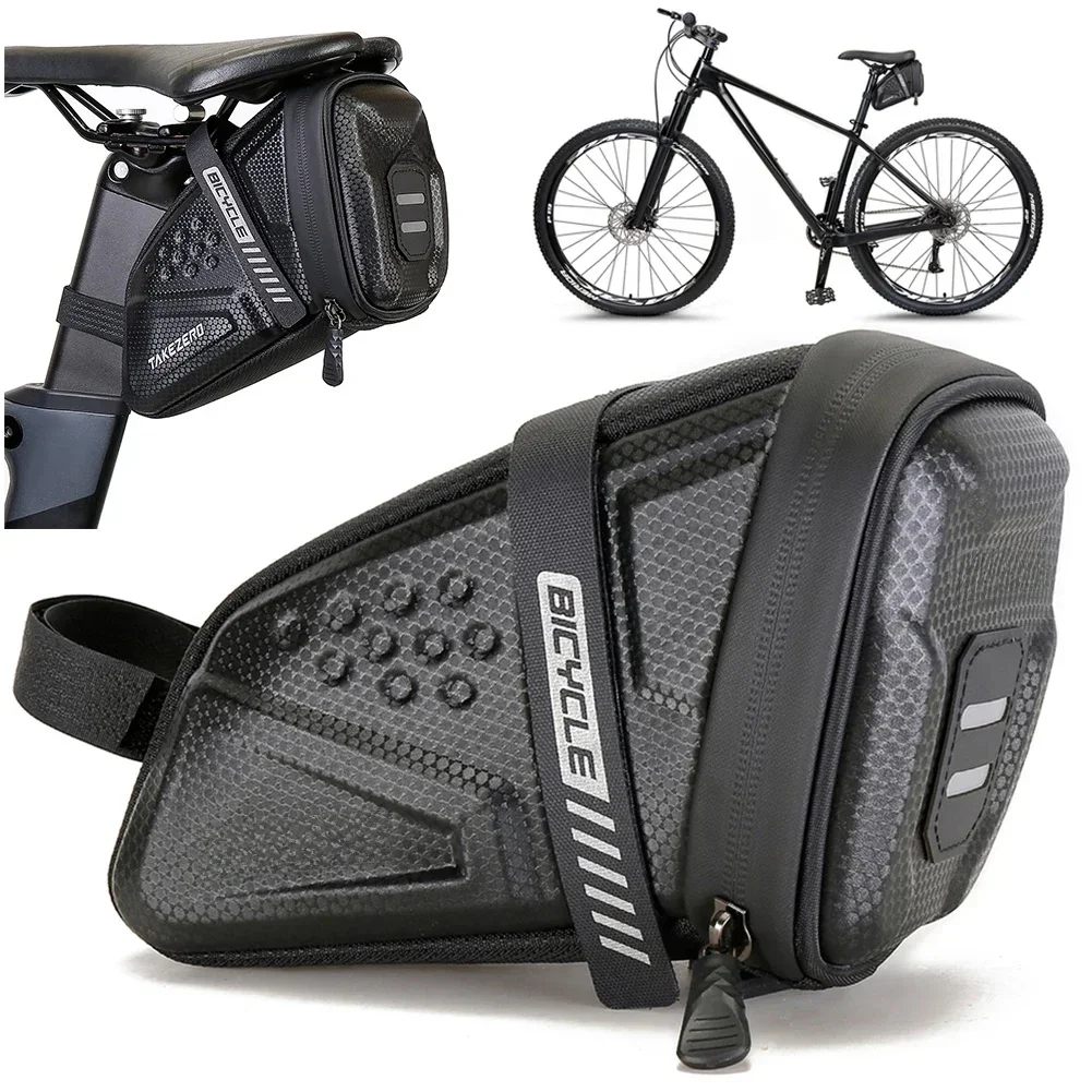 AliExpress 1L Bike Pocket Pack Large Capacity Bike Seat Bag Cycling Bag Reflective Bicycle Saddle Bag EVA for