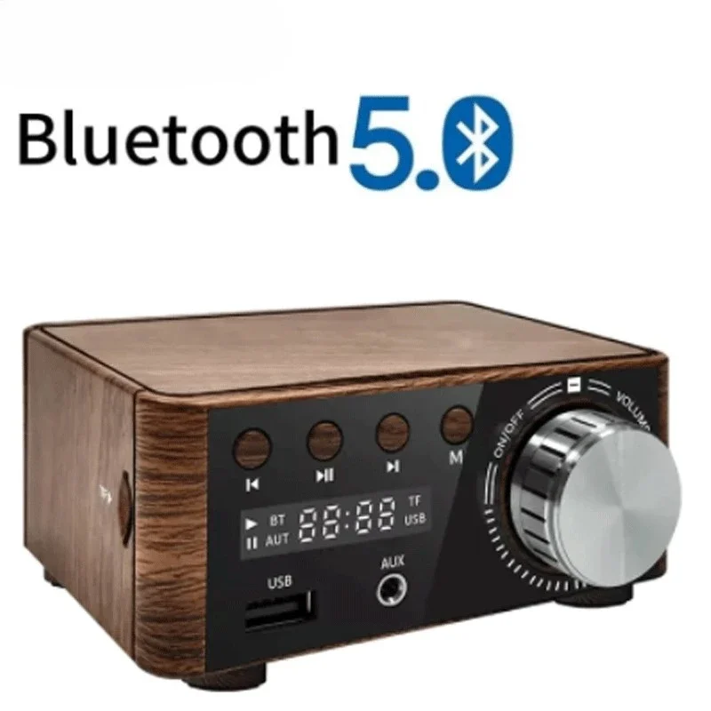 Mini Audio HiFi Bluetooth 5.0 Power Class D Amplifier Tpa3116 Digital Amp 50W*2 Home Audio Car Marine USB/AUX IN