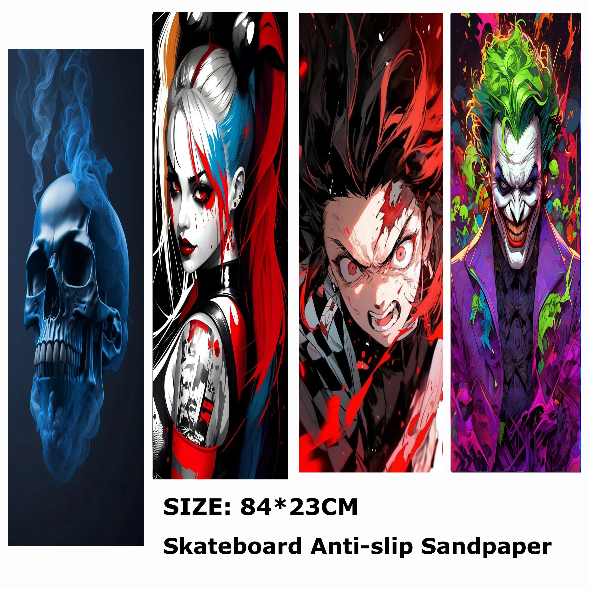 

Mecha Skull Sexy Cool Girl Pattern Electric Scooter Anti-slip Sticker Sandpaper Skateboard Grip Tape Sheet 84*23cm