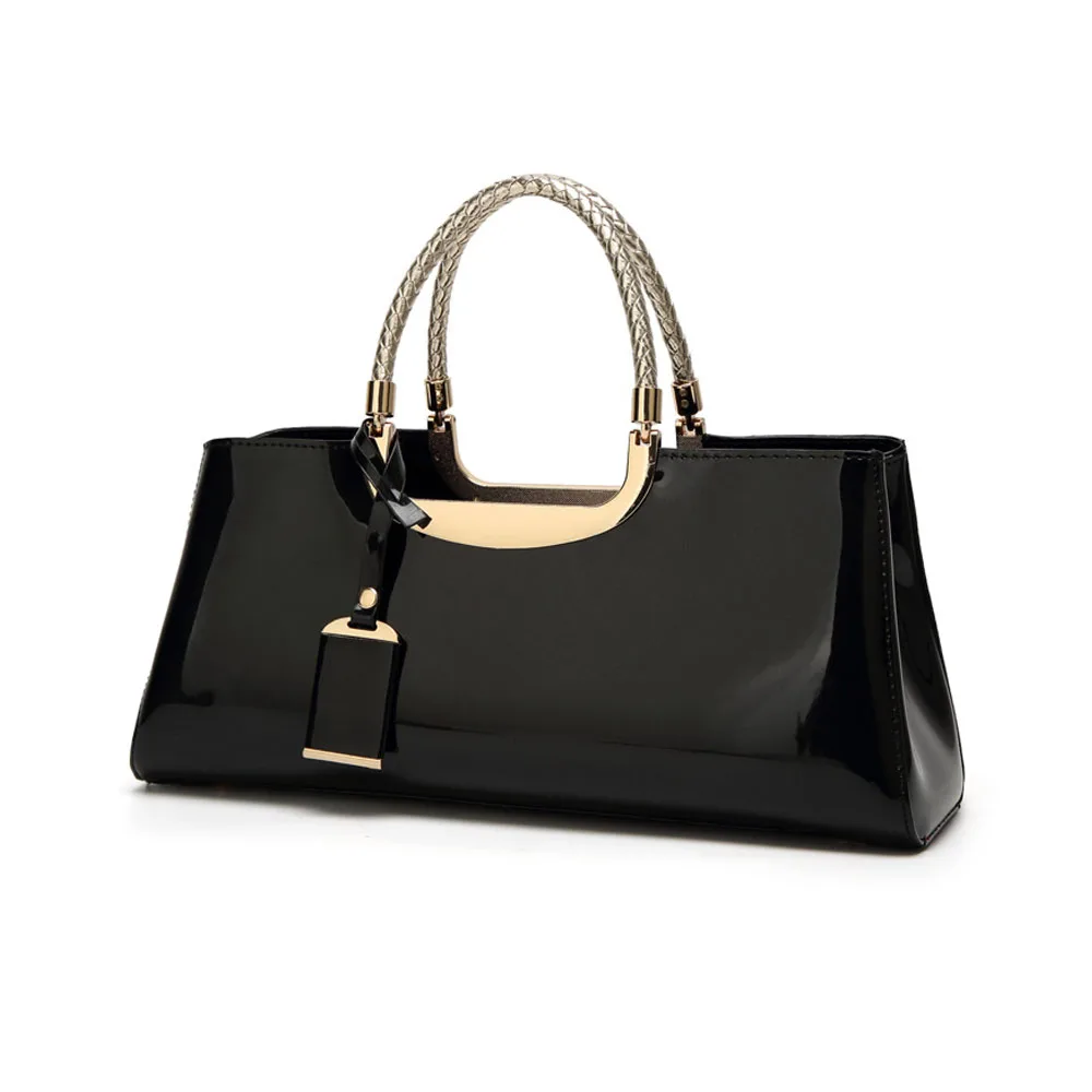 Glänzende Strukturierte Schultertasche aus Kunstleder für Damen Abendtasche für Partys