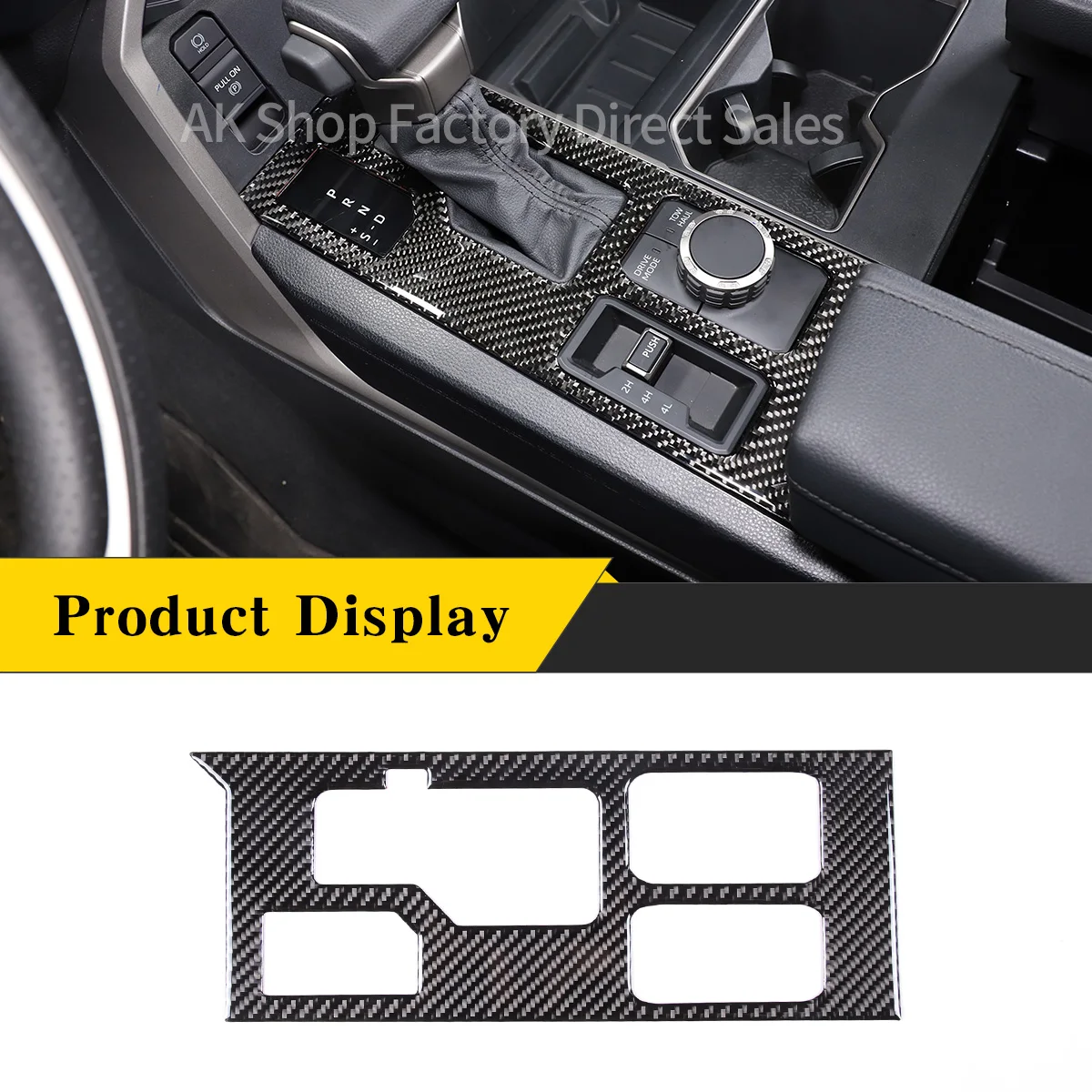 

For Toyota Tundra 2022-2023 Real Carbon Fiber（Soft） Car Central Control Gear Decorative Panel Cover Sticker Car Accessories