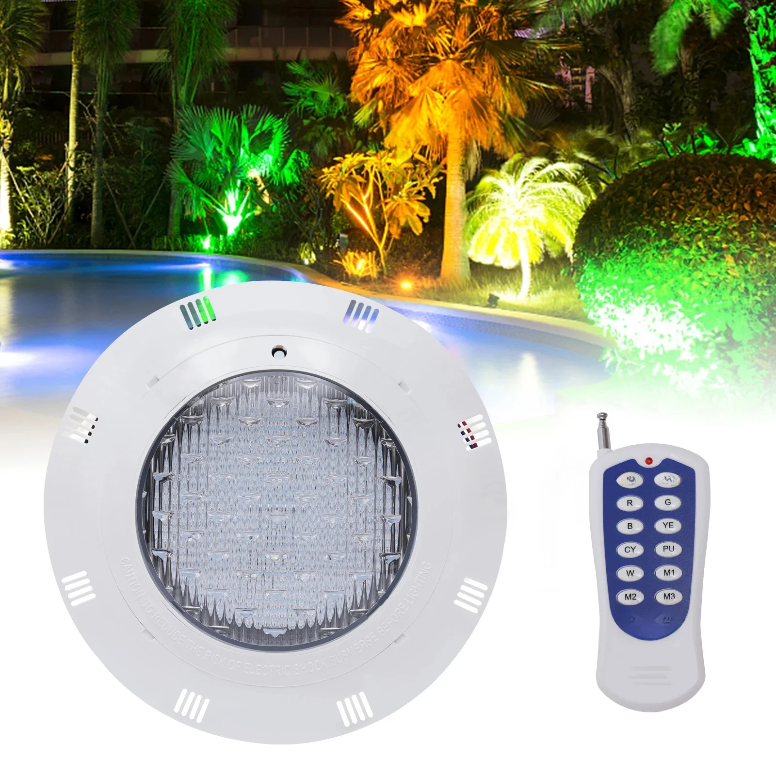 45W RGB LED onderwaterzwembadlicht IP68 waterdicht 7 kleuren veranderende onderwaterzwembadverlichting met afstandsbediening - afbeelding 2