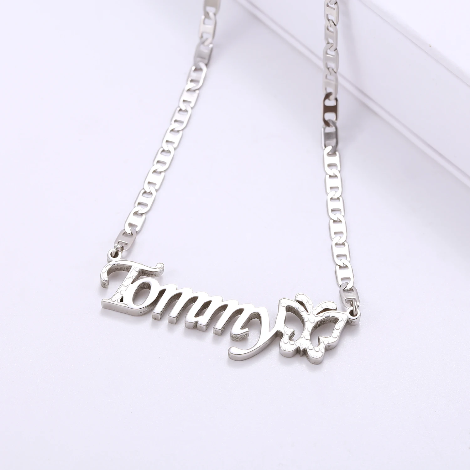 Waterproof Customized Stainless Steel Double-Layer Name Necklace 