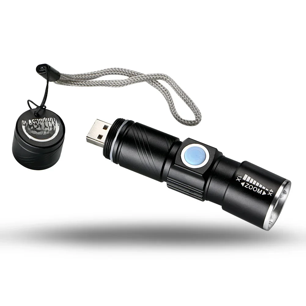 AliExpress enjoydeal Mini USB Rechargeable Flashlight 3 Modes Zoom Light Flash Waterproof Tactical Camping Bike Torch