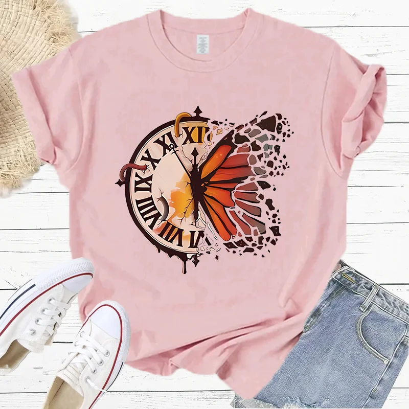 Monarch Butterfly Time Entomology Monarch Butterfly Lover Fashion Sports Women's T-Shirt Harajuku Graphic Clothing Women's Top