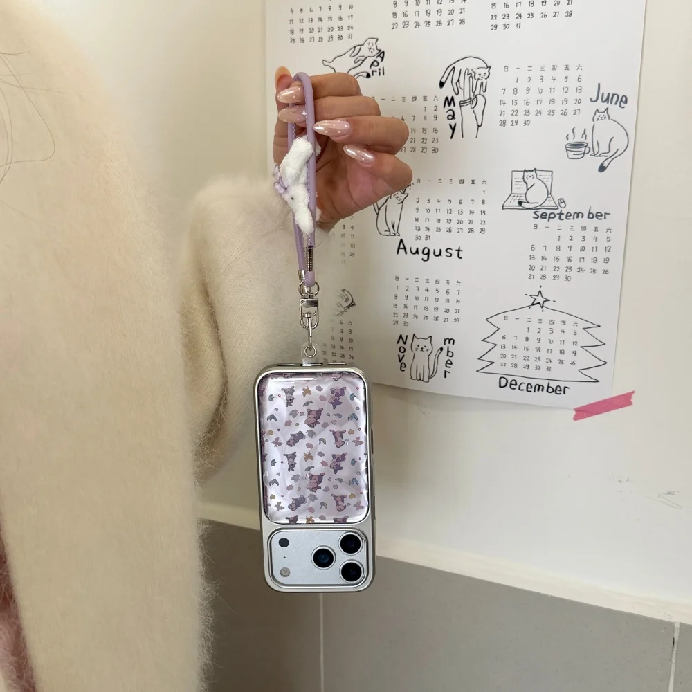 

Cute cartoon full-screen butterfly bunny phone case for iPhone 17 16 ProMax 14 15 Pro fundas fashion shock-proof protective case