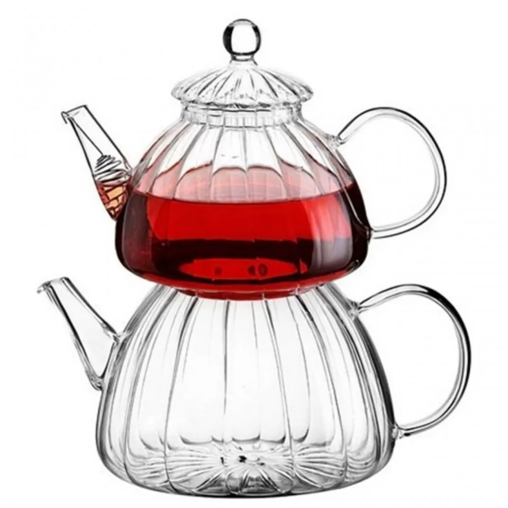 Easy to Clean, Unbreakable, Suitable for Daily Use, Ginata Heat Resistance Borosilicate Glass Teapot 750 / 1300 ML