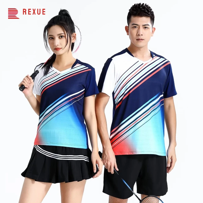 

Long Lasting Sublimation Tennis Shirt Wholesale Quick Dry Badminton Jersey Men's And Women's Breathable Ping Pong Training Tees