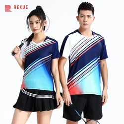 Long Lasting Sublimation Tennis Shirt Wholesale Quick Dry Badminton Jersey Men's And Women's Breathable  Ping Pong Training Tees