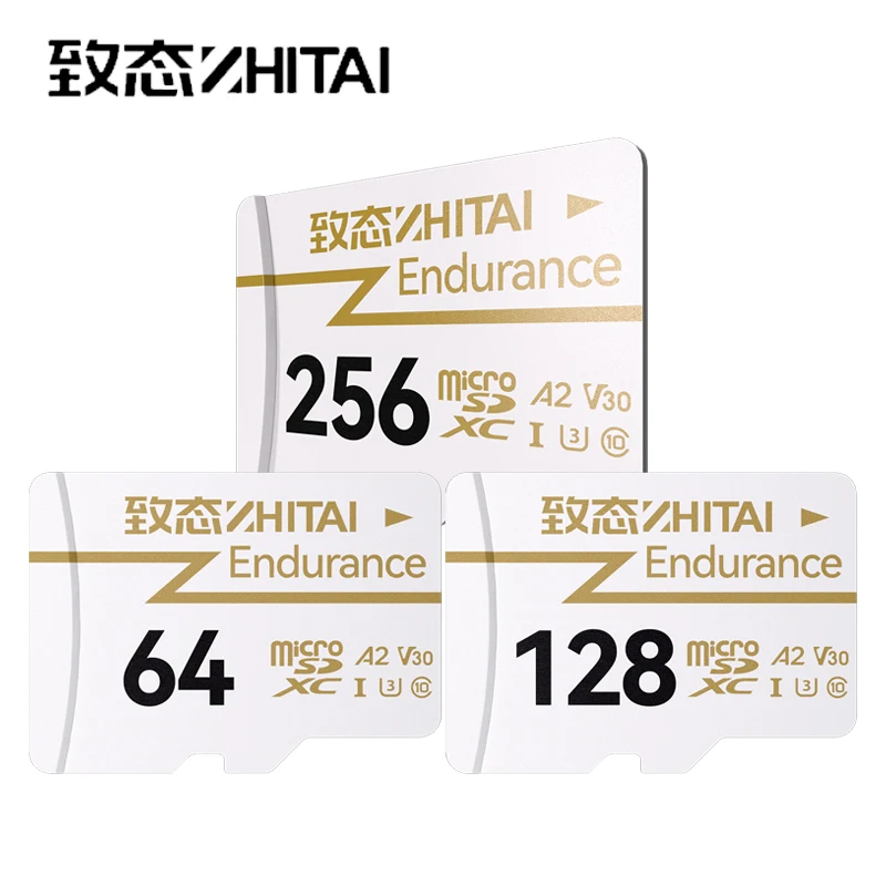 بطاقة Zhitai Endurance Micro SD A2 U3 V30 Microsd TF بطاقة 128 جيجابايت 64 جيجابايت 256 جيجابايت بطاقة ذاكرة فلاش Microsd لمراقبة الفيديو 100 ميجابايت