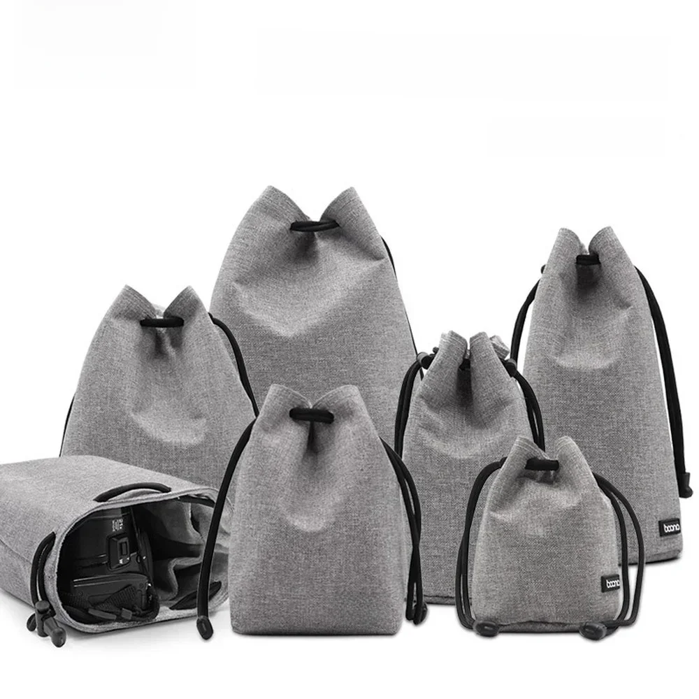 BOONA Kameratasche, Rucksack, Objektivtasche, Kordelzugbeutel, Fleece, wasserdichte Kameratasche, Schutz für DSLR, Nikon, Canon, Sony, Pentax
