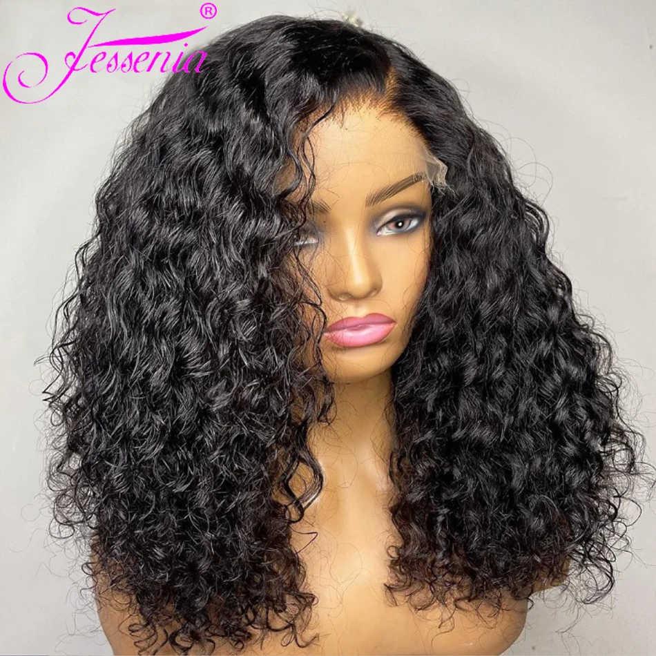 12A Brazilian Loose Water Wave Wet And Wavy Lace Frontal Human Hair Wigs HD Transparent Curly Bob Glueless Wigs For Black Women image 4