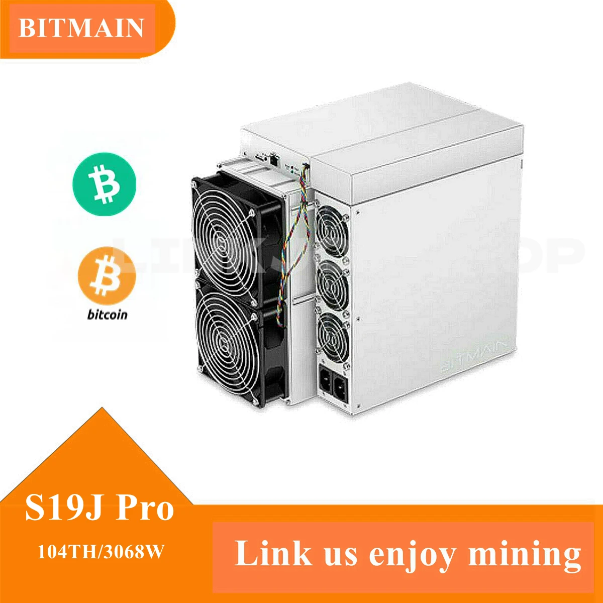 Antminer S19J Pro 104th Bitamin Asic Miner 3068W Bitcoin Machine With Power Supply Included Refurbish