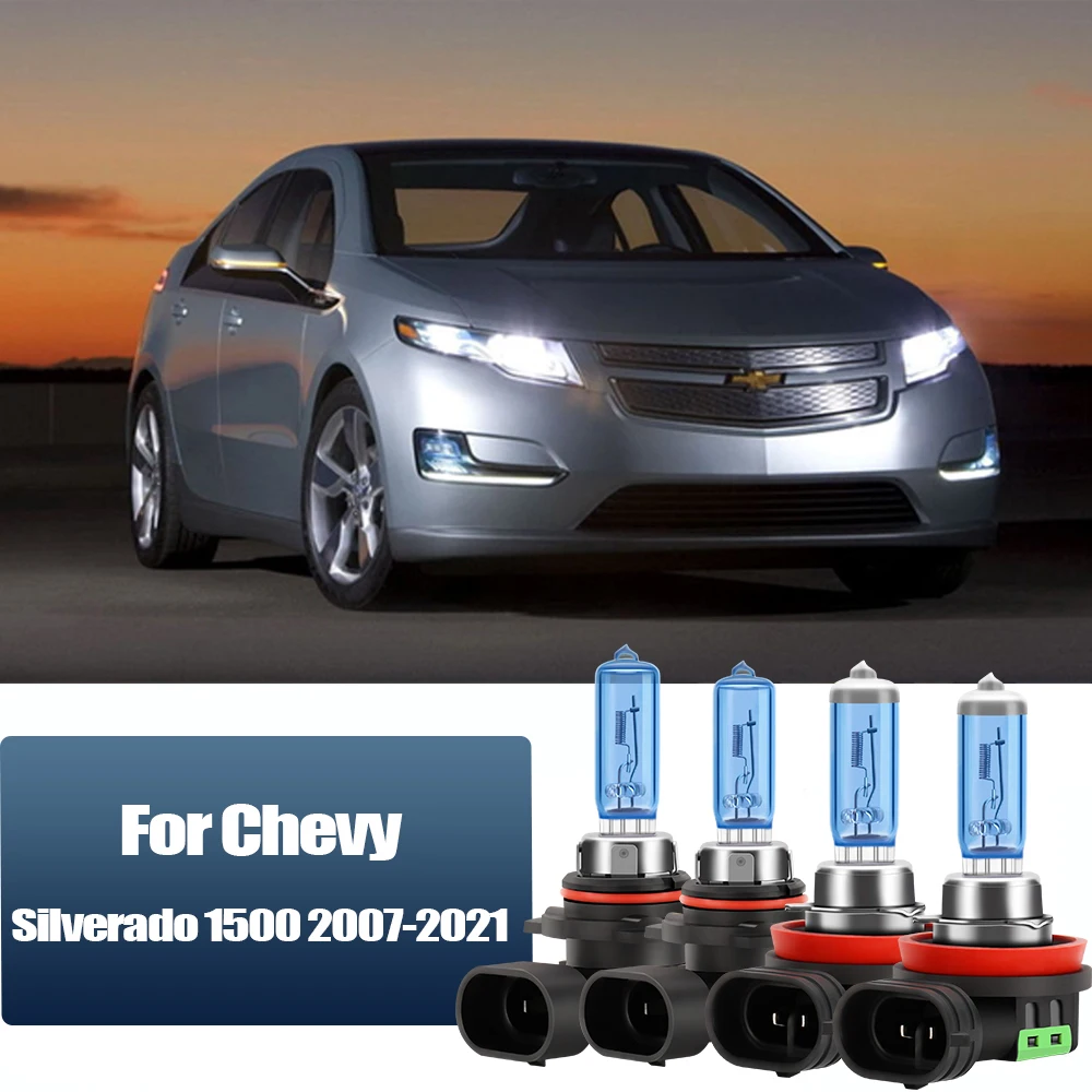 

2/4 шт. для Chevy Silverado 1500 2007-2015 2016 2017 2018 2019 2020 2021 галогенные фары 6000K Super White Plug and Play 12 В-24 В