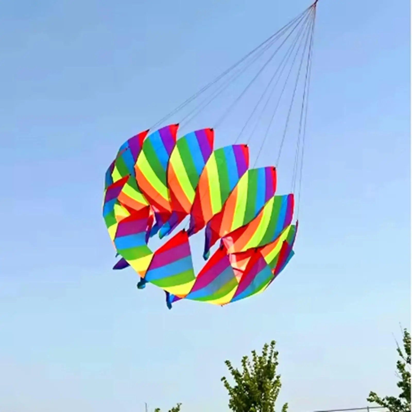 어린이용 회전 연, 야외 활동용 폴리에스터 꽃 연, 여름 정원 해변 여행, 크고 부드러운 야외 엔터테인먼트 선물