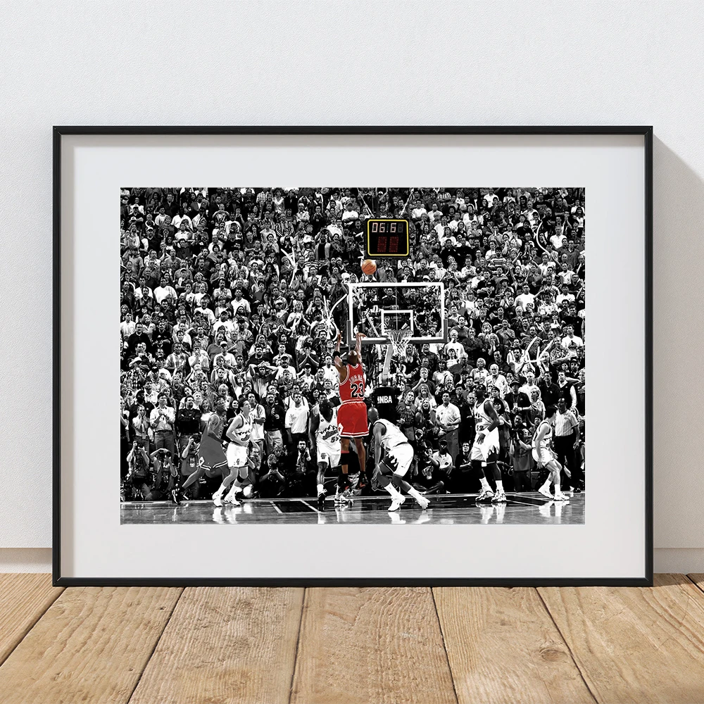 Fotografía de partido de baloncesto, impresiones artísticas, póster Vintage, jugador de baloncesto, pintura en lienzo MJ, cueva para hombres, imágenes de pared, decoración