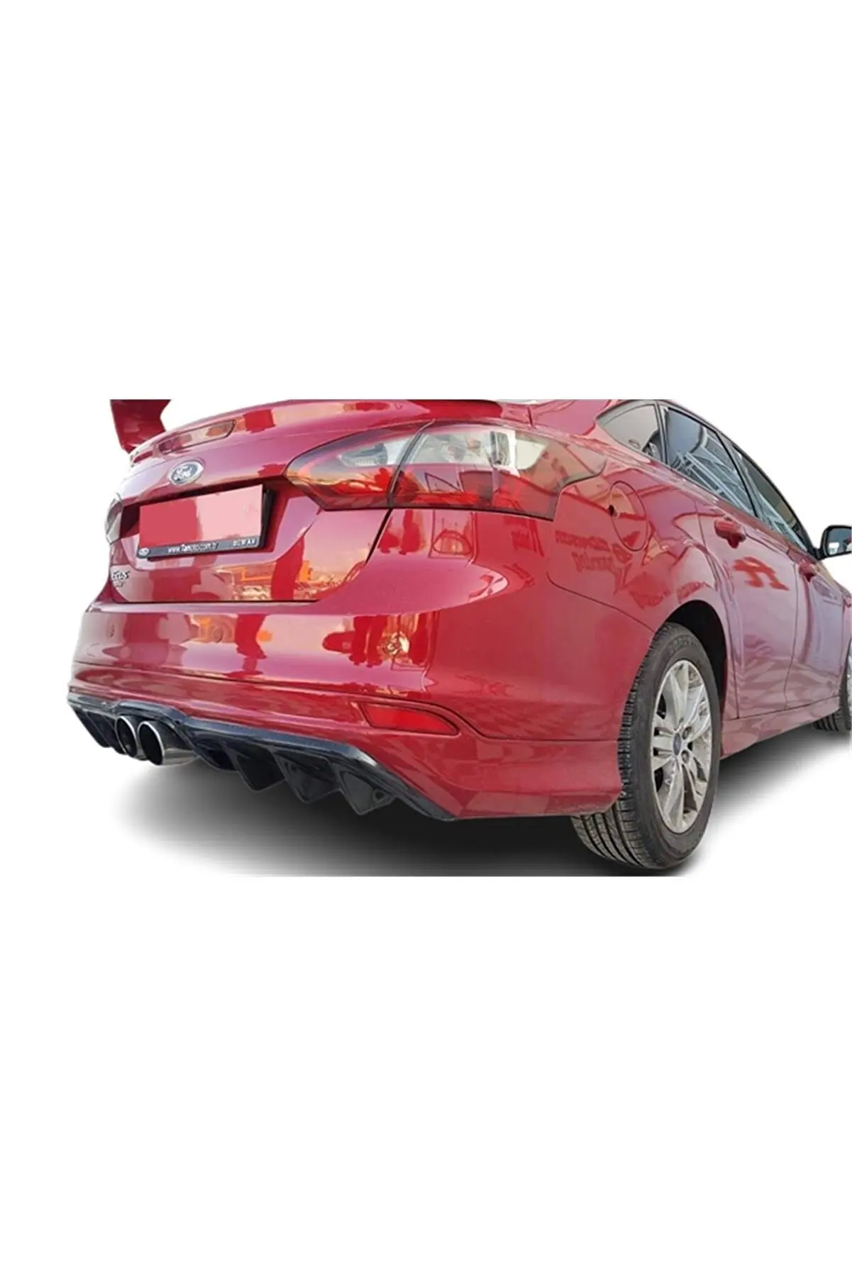 

For Ford Focus 3 Sedan (2012-2018) Rear Bumper Attachment - Diffuser (plastic) - Racer Side Skirts Spoiler Chrome Extension Flap