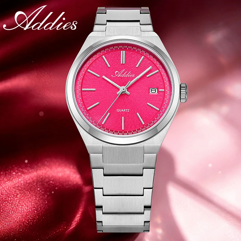 ADDIES Women Watch AW25910 Japan GM12 Quartz 5Bar Waterproof Luminous 316L Stainless Steel Ladies Wristwatch Sapphire Glass 35mm