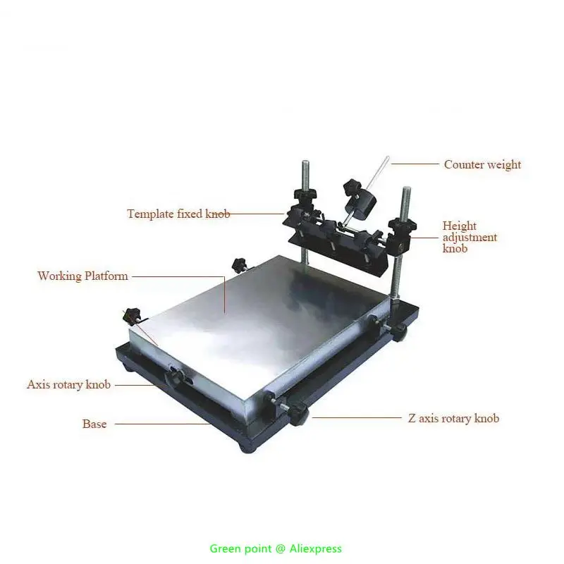 PUHUI Orignal 700mmx500mm Larger Size Simple Manual Stencil Printer Machine Solder High Precision PCB Paste Silk Printing Tools