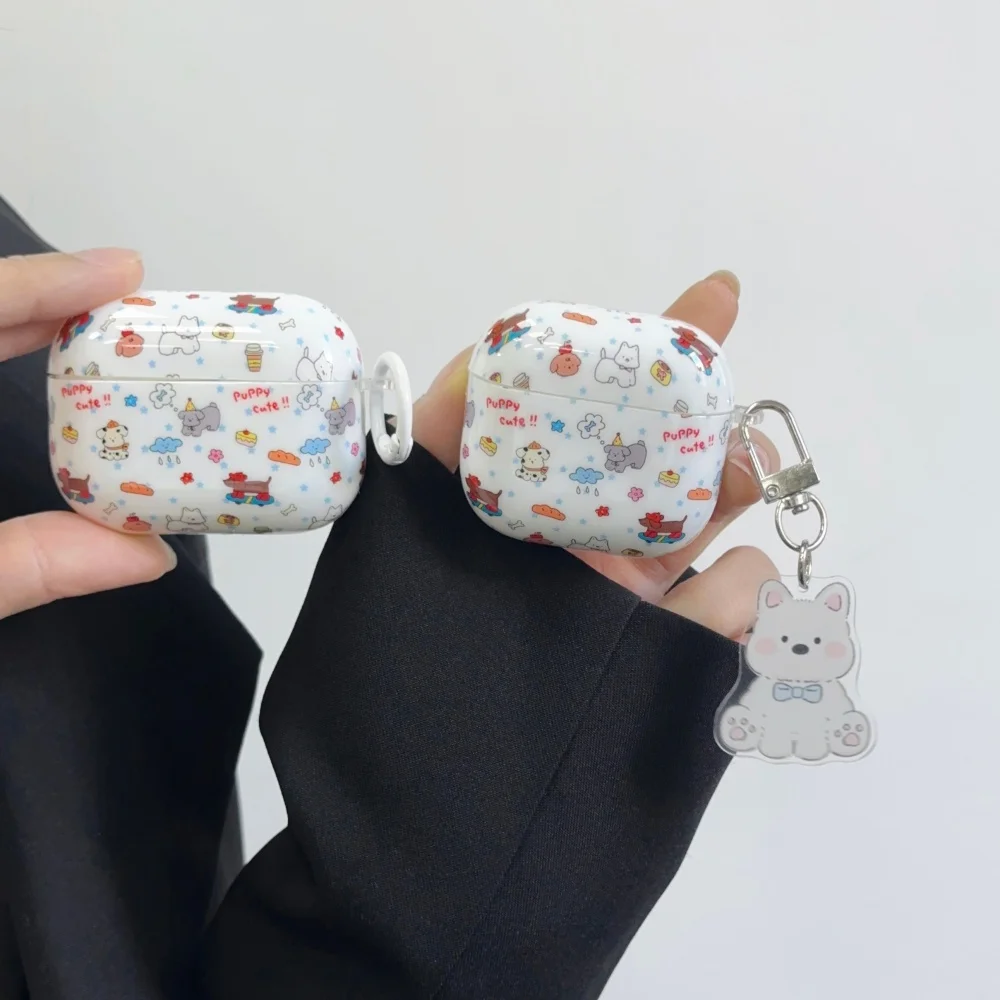 

Cute line star puppy protective case for AirPods 2 3 4 Pro 2 3Korean INS fashion new cute shockproof protective cover with charm