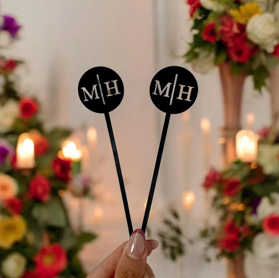 ウェディング-イニシャル-ドリンク-スターラー、パーソナライズされたドリンク-スティック、アニバーサリー-ドリンク-スターラー、カップル-イニシャル-スターラー、カスタマイズされたウェディ