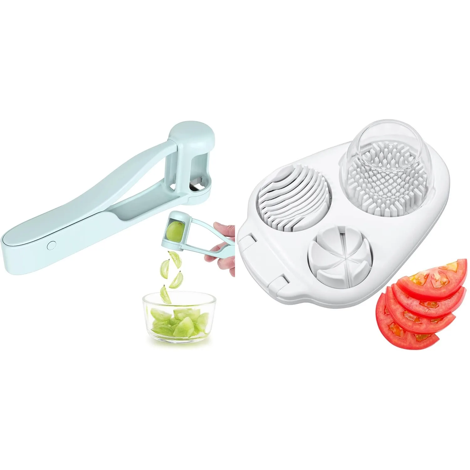 Grape Cutter,Strawberry Slicer & Egg Slicer,Egg Shell Opener, /Slicer For Toddlers Baby,Grape Cherry Tomato Strawberry Cutter