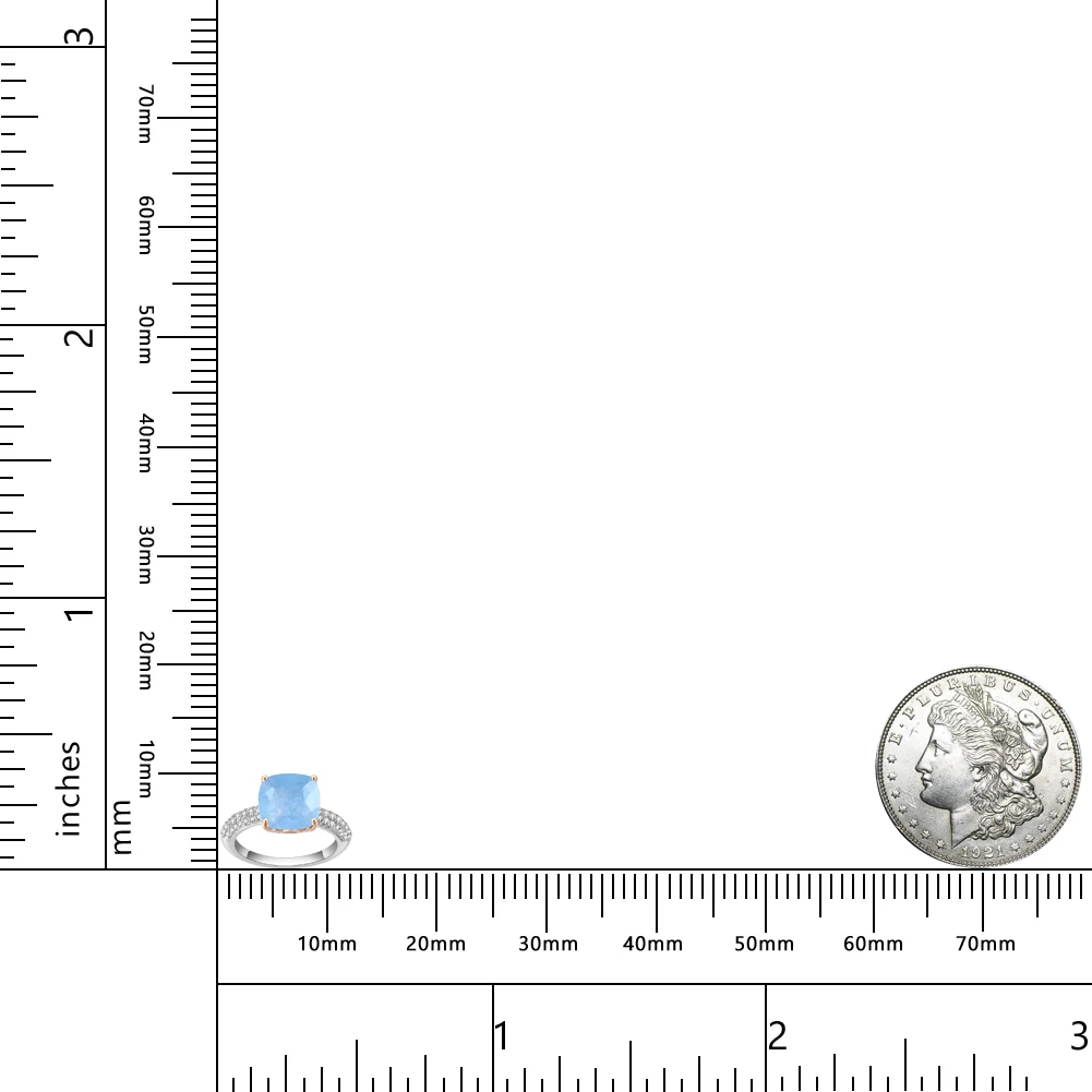 GEM'S krása přírodní aqua-blue křemen prsten opravdový 925 mincovní stříbro koktejlové prsten ruka vykládané jemný šperků pro ženský