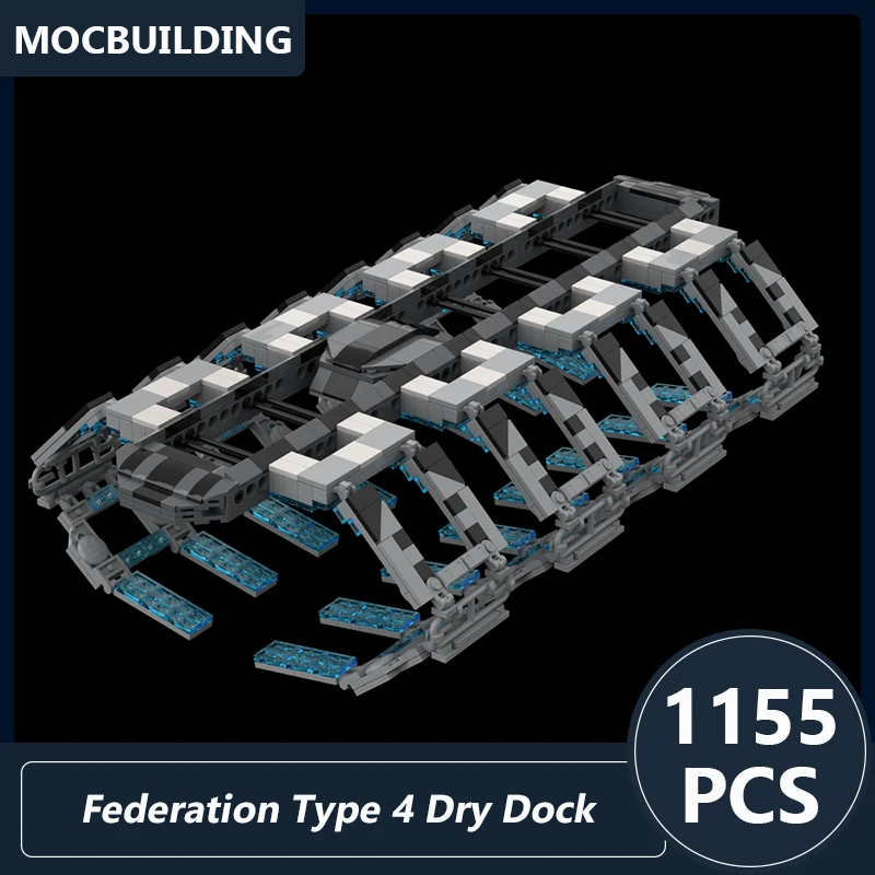 Federation Type 4 Dry Dock Spacecraft Model Moc Building Blocks DIY Assembled Bricks Space Series Display Toys Gifts 1155PCS