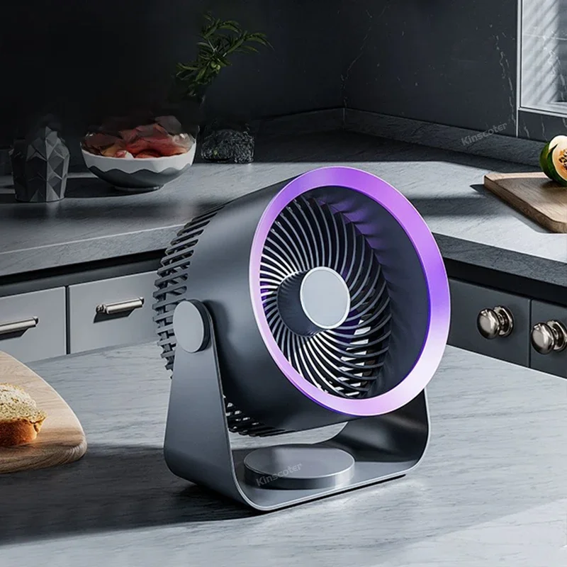 KINSCOTER Multifunktionaler elektrischer Ventilator, Zirkulator, kabellos, tragbar, für Zuhause, leiser Ventilator, Desktop-Wand-Deckenventilator, Luftkühler