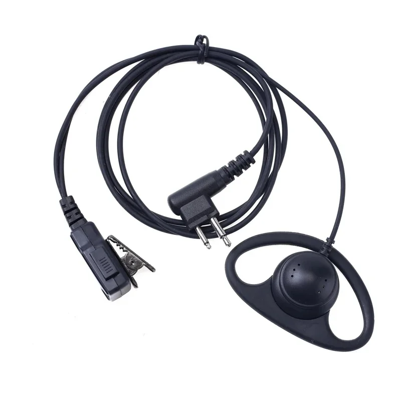Zestaw słuchawkowy z mikrofonem PTT w kształcie litery D do 2-pinowego radiotelefonu Motorola CP040 CP140 XT420 XT460 DTR 2430 Hytera Midland Two Way Radio — zdjęcie produktu 7