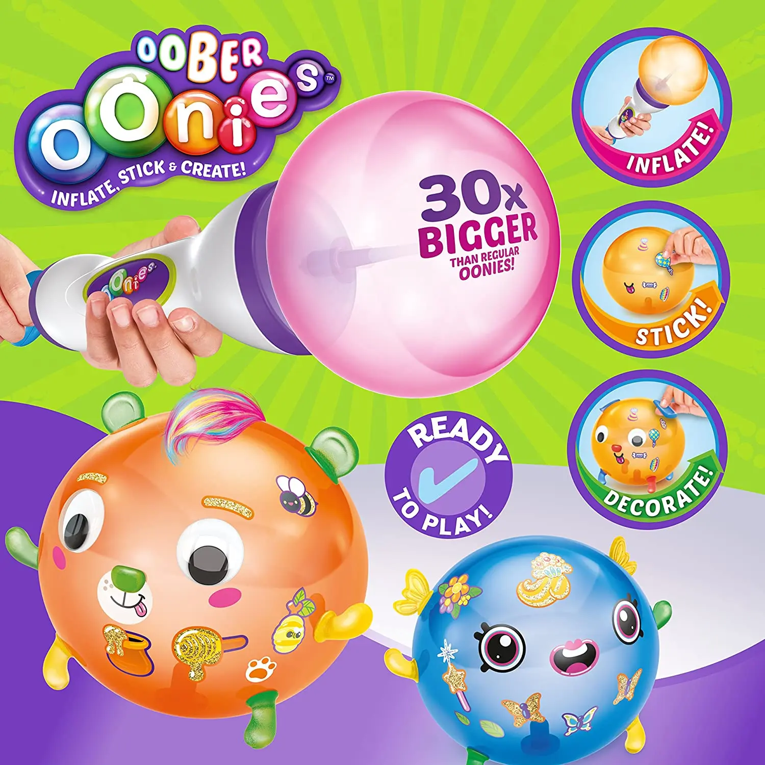 Oonies Squeeze Ball Creator pour enfants, jouet collant créatif, gonfleur à bulles amusant, fait à la main, bricolage, original, haute qualité