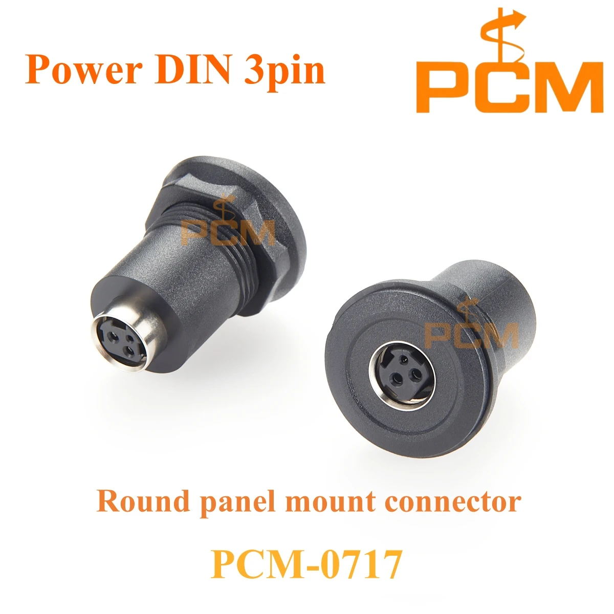 Power DIN 3 pin connector,female to female Round panel mount adapter,front mounting and rear locking,compatible with Weidmüller