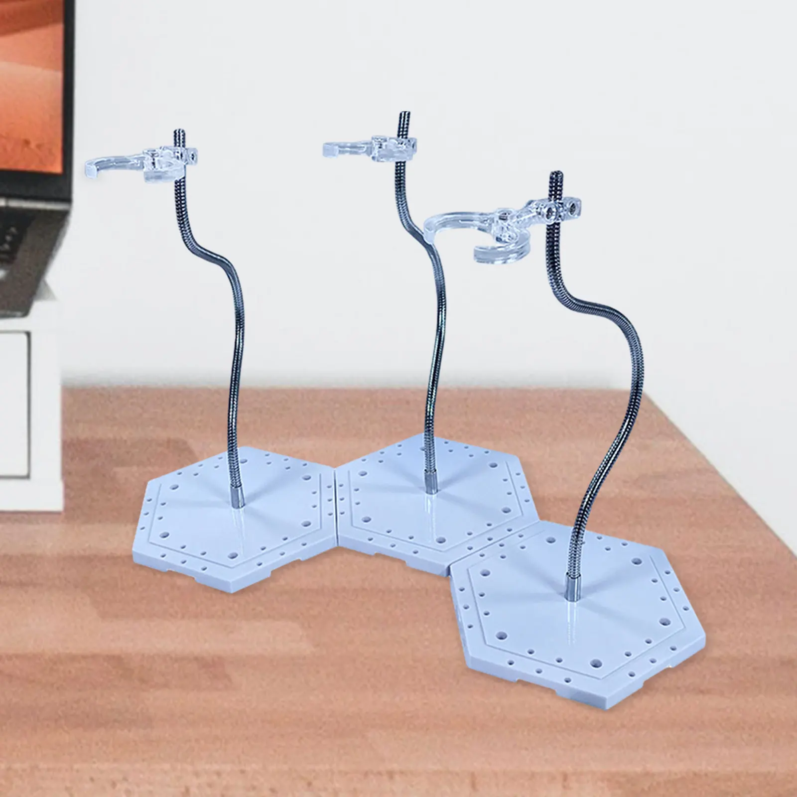 3Pcs Action Figure Display Rack Snake Like Flexible Metal Hose Doll Figure Stand for 1/6 1/9 1/12 Scale Action Figure Model Toy