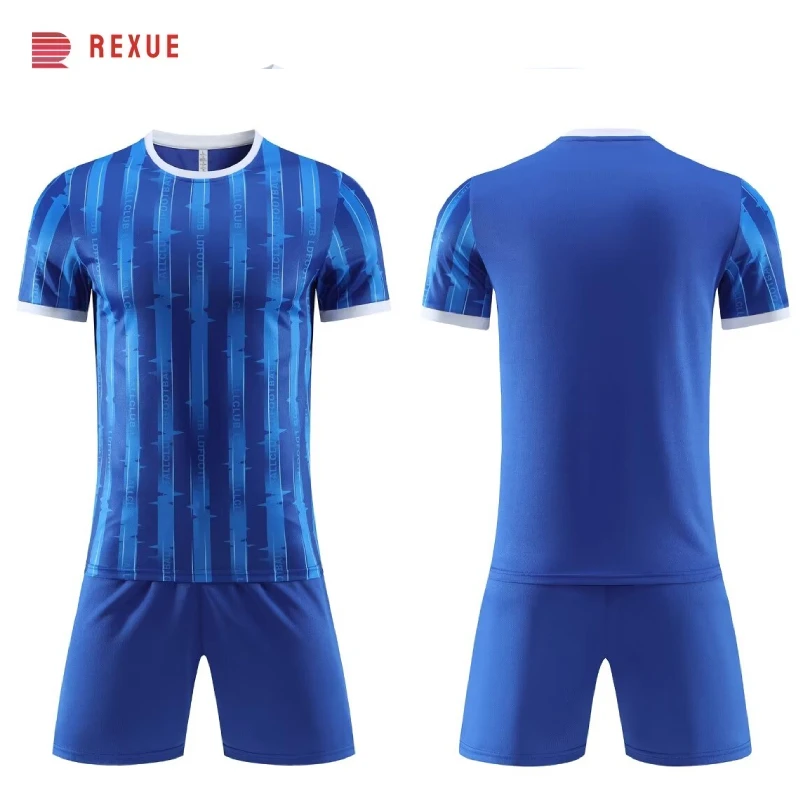 24/25 Nation Football Uniform Boy\'s Soccer Sportwears Men\'s Stripe Futsal Clothes DIY Men Kids Football Jersey Set 2pcs Clothes