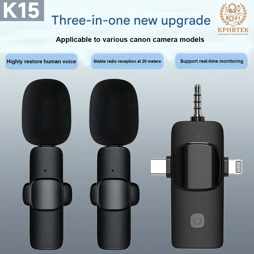 K15 One-To-Two mobile phone live broadcast outdoor recording radio microphone