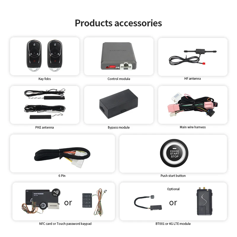 EASYGUARD Semi Plug & Play CAN BUS PKE Remote Engine starter Fit for Chevrolet Lovarv/Aveo/New Sail With Original key to start