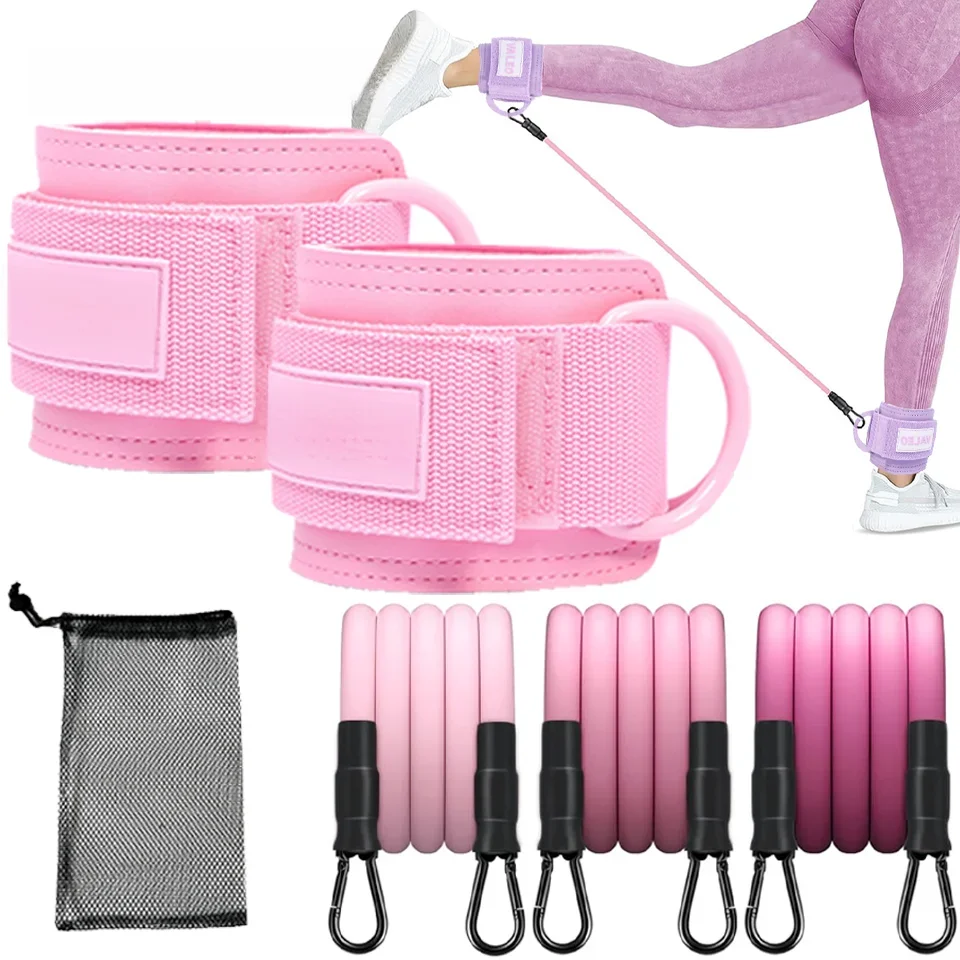 LOOGDEEL 1Pcs Zestaw pasków na kostkę Mankiet podtrzymujący stopę Unisex Opaski oporowe do jogi Pilates z podkładką na kostkę Waga Orteza treningowa na nogi — zdjęcie 2